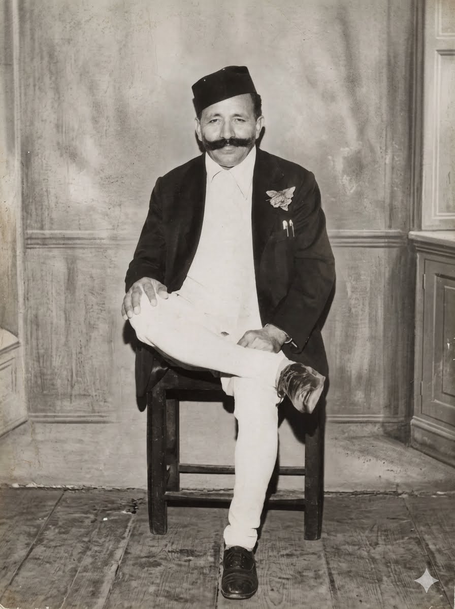 उत्तराखंड के महान दानवीर स्वर्गीय ठाकुर वीर सिंह कंदारी जी की तस्वीर, जिन्हें 'हेलीकॉप्टर वाले दानवीर' और गढ़वाल का भामाशाह कहा जाता है