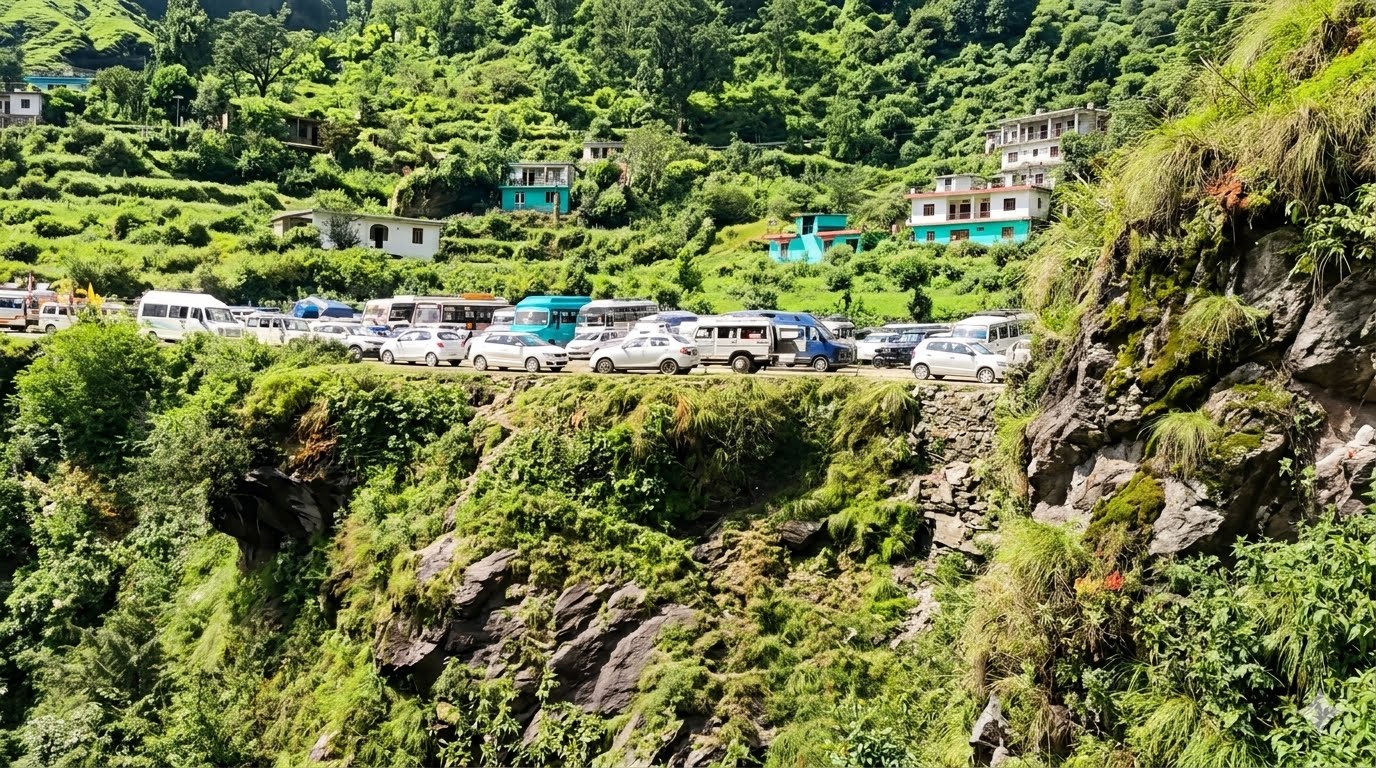 सिद्धपीठ कुरुड़ मेले में गाड़ियों की पार्किंग और चमोली पुलिस की यातायात व्यवस्था